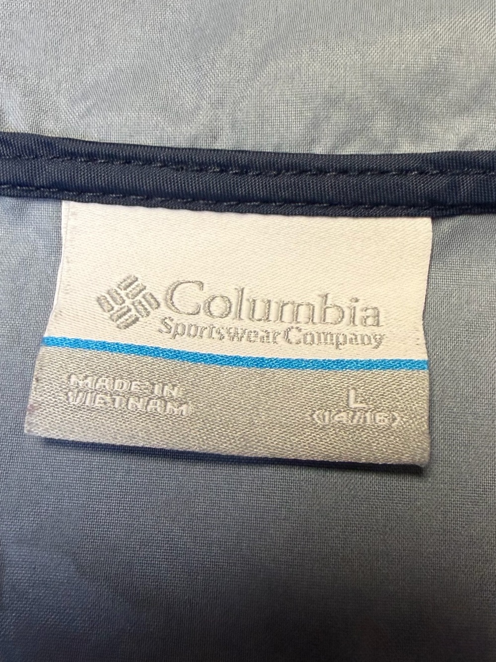 Columbia Glennaker Rain Jacket Coat Youth Boys Large 14/16 Blue Navy Hood Zip - Picture 7 of 10
